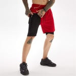 N-brand Pantalon de sport à séchage rapide pour homme - Double couche - Rouge - Taille M