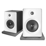 VONYX 30W Active Studio Monitors 3" Powered Desktop Speakers, White with Foam Isolation Pads