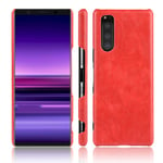 SPAK Sony Xperia 5 II Case,PU Leather Hard Cover Protection Case for Sony Xperia 5 II (Red)