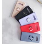 Samsung Galaxy S10e Skal - Mikrofiber Silikon med Ringhållare Rosa