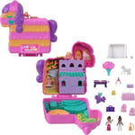 Polly Pocket Mini Toys, Piñata Party Compact Playset with 2 Micro Dolls and 14 Accessories, Pocket World Travel Toys with Surprise Reveals, HKV32