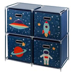 Kids Space Storage Cubes Set of 4 Foldable Toy Chest Box Organizer with Handle