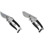 Darlac Compact Pruner Set - Bypass and Anvil Pruners Bundle for General and Heavy-Duty Pruning - SK5 Japanese Steel Blades - 16mm Cutting Capacity - Lightweight and Pocket-Sized Design
