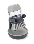 Joseph Joseph 85005 Palm Scrub Dish Brush Soap Dispensing Set with Holder, Gray