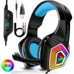 3.5mm Gaming Headset MIC LED Headphones for PC SW Laptop PS4 Slim Xbox One X S