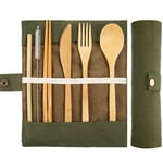 Bamboo Utensil BETOY Travel Cutlery Set, Eco Friendly Flatware Set, Lightweight and Reusable, for Kids Outdoor Portable Bamboo Spoon, Fork, Knife, Chopsticks, Straws, Cleaning Brush