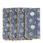Chamois - Scallop Tangier Pomegranate servetter 50x50 cm 4-pack blå