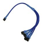 Forgrener, 3 pins vifte til 4x3 vifte, kabelstrømpe, 30 cm, blå