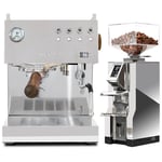 Ascaso Steel Duo PID Polerad Stål Inkl. Eureka Mignon Libra Krom Espressokvarn
