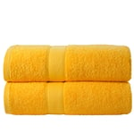 Todd Linens 2-Piece Bale Bath Sheet Gift Set – 500 GSM 100% Cotton Absorbent Bathroom Accessories (Sunflower)