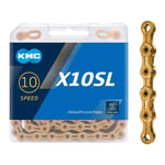 KMC X10 SL Bicycle 10 Speed Chain 114 links Ti-N Gold MTB Road Bike Chain