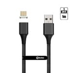 Gen10 Micro USB Câble de Charge Rrapide Magnétique en Nylon Tressé avec Del Latérale Compatible avec Périphérique Android(1m / 1 Pack Noir)