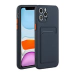 IPhone 12 Pro Max skal med en korthållare - Mörkblått