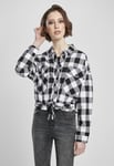 Urban Classics Kort oversize skjortjacka dam (3XL,Svart/vit)