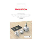 THOMSON Chargeur Secteur de Voyage avec câble USB/Micro USB Blanc