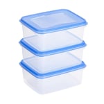 Fryslådor Sunware Club Cuisine transparent/blå 1,2L x3