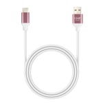 Câble USB vers USB C Fast Charge 3A Synchronisation Longueur 1.5m LinQ Rose Champagne