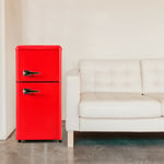 DOLINHOME Dolinhome - Réfrigérateur rétro, hauteur 86,8 cm, largeur 45,5 volume total 60 litres, capacité congélateur 22 rouge