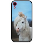 Apple Iphone Xr Svart Mobilskal Med Glas Häst & Katt