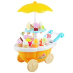 30 PCS Shopping Cart with Pretend Food Candy Ice Cream Playset Educational Learning Toy for Kids Boys Girls