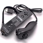 Manette Wiimote Motion Plus intégré avec étui de protection et Nunchuk pour Wii U et Wii - Noir - M43