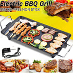Electric Teppanyaki Table Top Griddle BBQ Hot Plate Barbecue Grill Pan Large