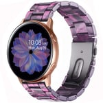 Miimall Resin Strap Compatible with Samsung Galaxy Watch 4/4 Classic/3 41mm/Active 2 44mm 40mm, 20mm Waterproof Lightweight Band with Stainless Steel Buckle Wristband for Galaxy Watch 42mm(Purple)