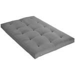 Terre De Nuit - Matelas futon gris clair coeur en latex 90x190 - Gris