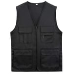 HAORUN Men Multi Pockets Utility Waistcoat Work Jacket Gilet Fishing Hunter Vest Tops