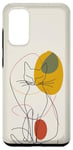 Coque pour Galaxy S20 Minimalistic Cat Drawing Lines Phone Cover