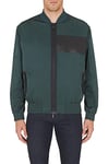 Armani Exchange Men's Front Pockets, Bomber Neck Style, Leather Patch Jacket, Green Gables, L