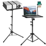 AIRUIHE Laptop Tripod Stand, Laptop Stand Adjustable Height 17.7 to 42.7 inch With Gooseneck Phone Holder, Portable Projector Stand Tripod, Detachable Computer DJ Equipment Holder Mount