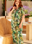 Cyberjammies Gabrielle Palm Leaf Print Wide Leg Pyjama Bottoms