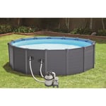 INTEX Kit piscine en résine - graphite - Ø4,78 x H1,24m