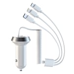 AMAZOM USB Car Charger, 18W/3.4A Fast Car Charger Mini Cigarette Lighter USB Charger Quick Charge Compatible with Most Mobile Phones on The Market,White