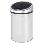 Automatic Sensor Bin Hygienic Battery Operated Touchless Auto Hands Free Waste 30L 40L 50L Chrome Silver Cream Black (Silver, 30L Round)
