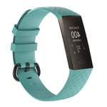 Fitbit Charge 3 / Charge 4 - Silikone armbånd str. L - Cyan