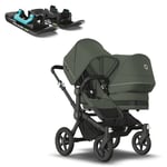 bugaboo Syskonvagn Donkey 5 Duo Complete Black / Forest Green inklusive hjulblad