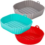 Siliz Air Fryer Silicone Liners, 3 Pack Reusable Silicone Airfryer Liners Tray |