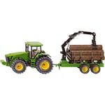 John Deere Traktor med Timmerstockar, stl. 31 cm, grön, 1 set