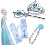 Frozen Gloves Elsa Anna Princess Wand Piece Kid Gift Hair Braid Wig Crown Tiara