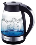 Bertelin Blue LED Illuminated Glass Kettle 1.7L 360 Cordless Electric - BL1503