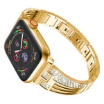 Apple Watch Series 3/2/1 42mm rhinestone décor stainless steel watch band - Gold