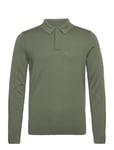 Merino Polo Sweater Tops Knitwear Long Sleeve Knitted Polos Green Calvin Klein