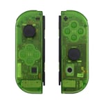 eXtremeRate Transparent Clear Green Joy con Handheld Controller Housing with Full Set Buttons, DIY Replacement Shell Case for Nintendo Switch Joycon & Switch OLED Joy con - Console Shell NOT Included