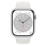 Refurbished Apple Watch Series 8 GPS, 45mm Silver Aluminium Case with S/M White Sport Band