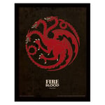 Pyramid International Game of Thrones (Targaryen) Affiche encadrée Souvenirs, Multicolore, 30 x 40 x 1.3 cm