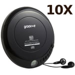 10X Groov-e GVPS110 Retro Series Personal CD Player with Earphones - Black