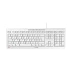CHERRY STREAM KEYBOARD, Wired keyboard, Swiss layout (QWERTY), Whisper-quiet keystroke, Unique typing feel, Flat design, White-grey