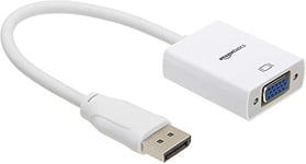 Amazon Basics Adaptateur DisplayPort (pas HDMI / USB) vers VGA, Blanc